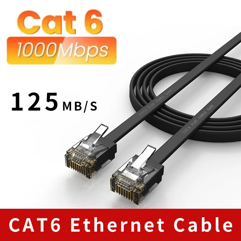 CYANMI Cable Ethernet CAT8 40Gbps Cable Lan de red trenzado de nailon para PC módem portátil PS 5 enrutador RJ45 Cable Ethernet plano Cat 8 - imagen 2