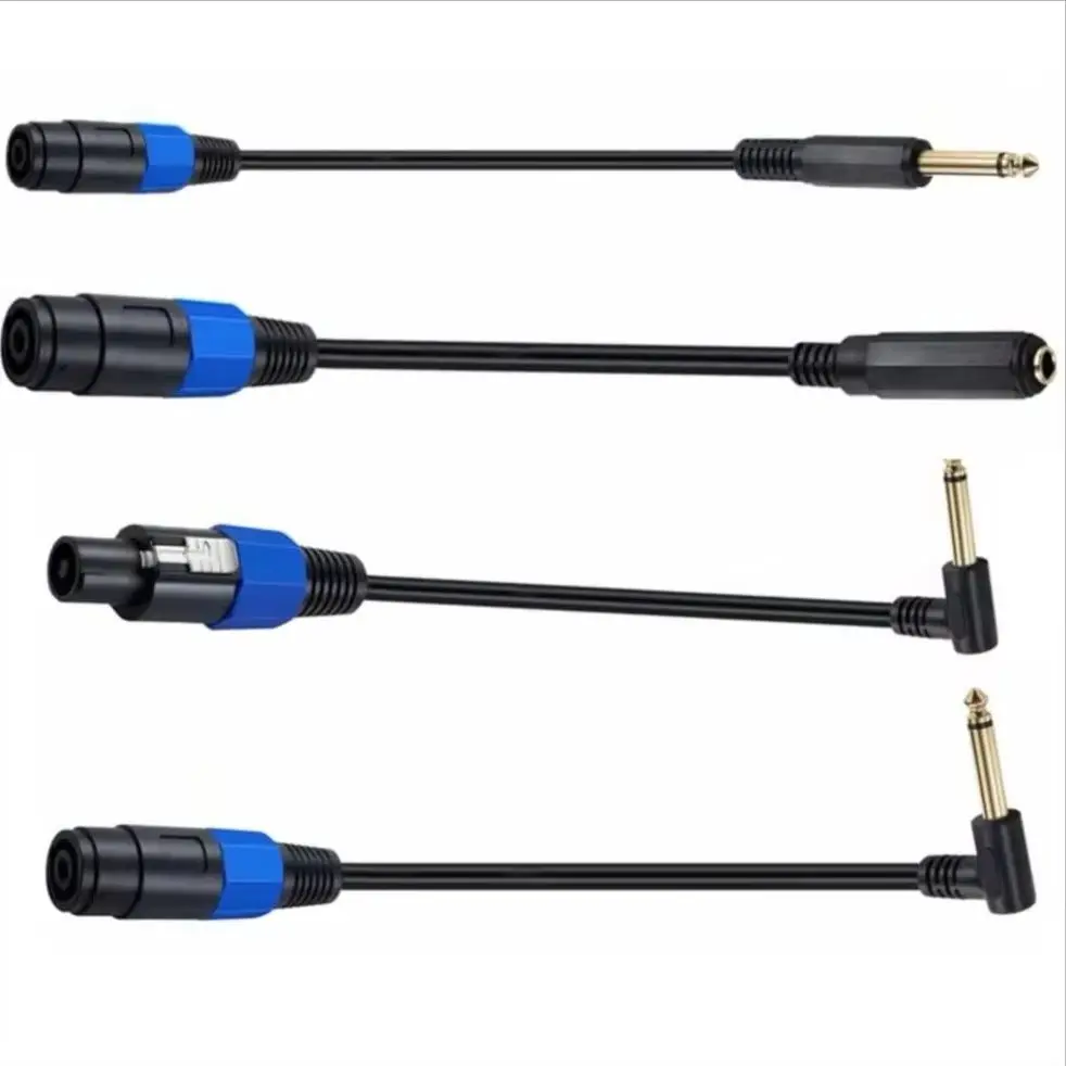 Altavoz a Cable de audio de 6,5mm Speakon macho hembra a codo Mono TS de 6,35mm cobre puro 1-5m para Cable de altavoz DJ/PA con bloqueo giratorio
