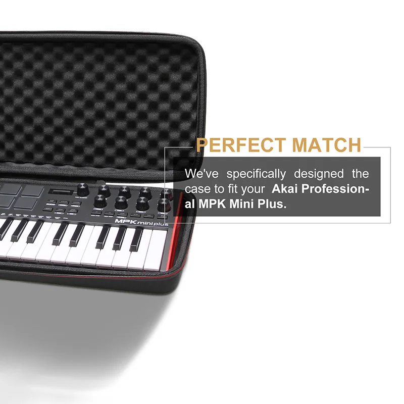Estuche rígido de EVA para controlador MIDI Akai Professional MPK Mini Plus, bolsa protectora de almacenamiento (solo estuche) - imagen 4