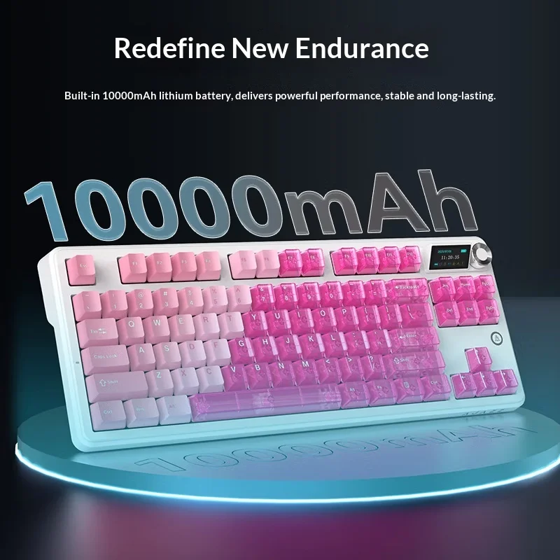 Teclado mecánico AJAZZ MK87 Prism Edition, teclado inalámbrico Bluetooth ergonómico RGB para juegos, 10000mAh con pantalla TFT de 1,14" - imagen 2