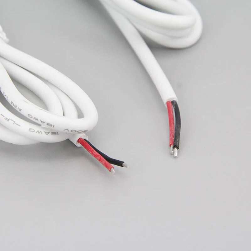 20cm 100cm blanco 18awg 7A DC conector macho hembra cable de 2 pines cable de extensión de fuente de alimentación Cable de cámara 5,5mm x 2,1mm 2,5mm cobre - imagen 5