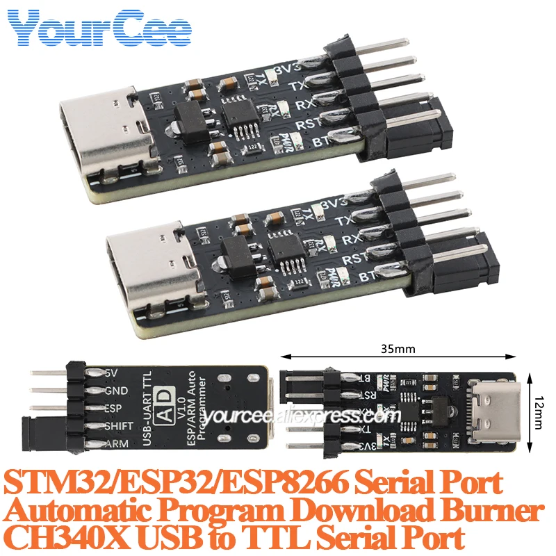 10 uds/1 unidad STM32/ESP32/ESP8266 CH340 USB a puerto serie TTL programa automático descargar grabadora para Arduino IDE/Ncode/tonny/mixly