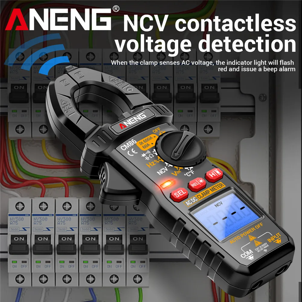 Multímetro Digital de pinza amperimétrica ANENG CM86 600A AC/DC diodo de voltaje de corriente NCV detección de voltaje herramientas profesionales de electricista - imagen 4