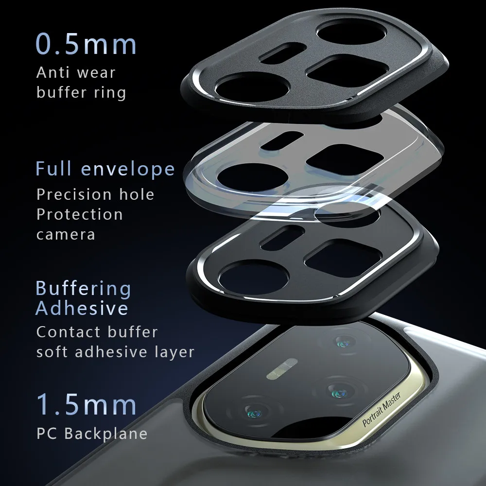 Para Honor 200 Pro armadura de lujo mate funda de teléfono para Huawei Honor 200 Lite 300 90 80 Pro 90Lite cubierta acrílica transparente a prueba de golpes - imagen 5