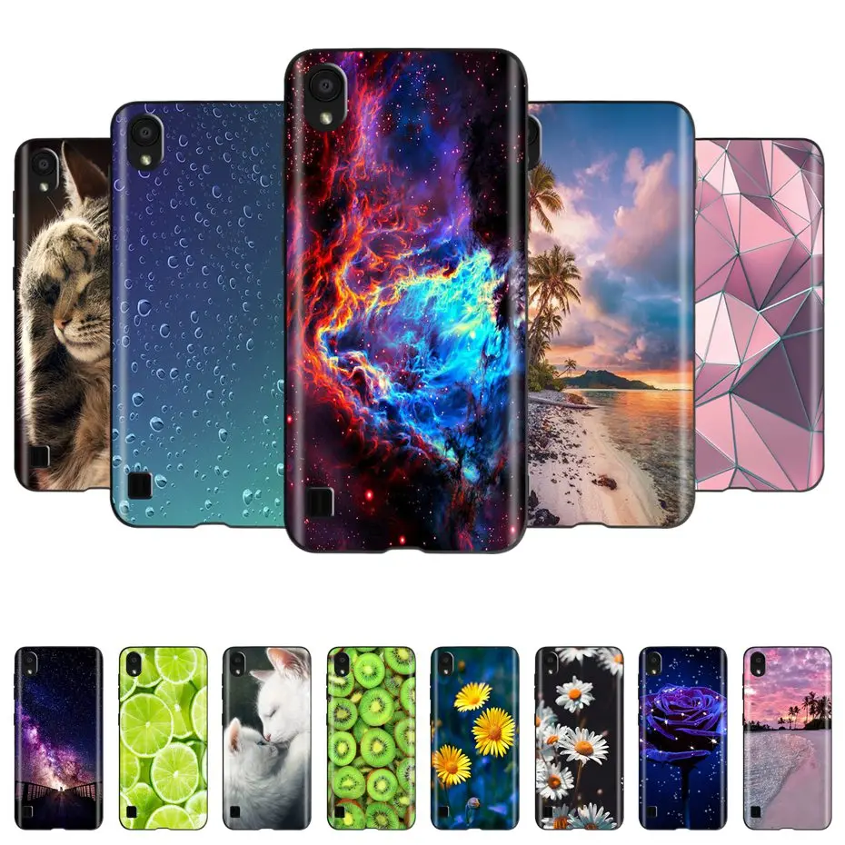 Funda pintada a la moda para ZTE Blade A5 2019, parachoques suave de silicona TPU negro a prueba de golpes para ZTE A5 (2019) BladeA5 A 5 Funda