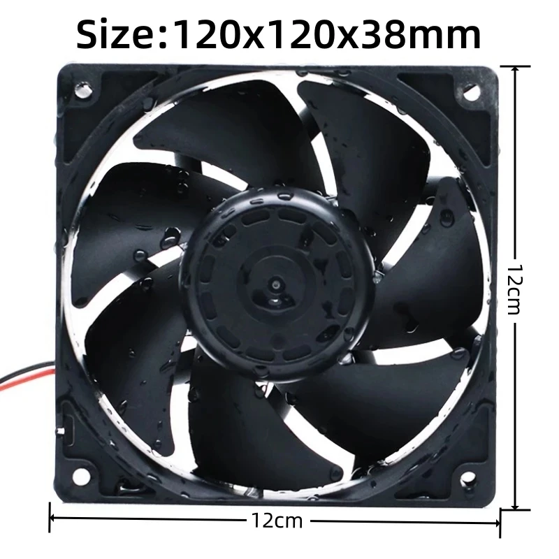 EC100V-240V ventilador de flujo axial de amplio voltaje IP68 ventilador impermeable 12cm 12038 ventilador ultrasónico humidificador industrial con doble rodamiento de bolas - imagen 3