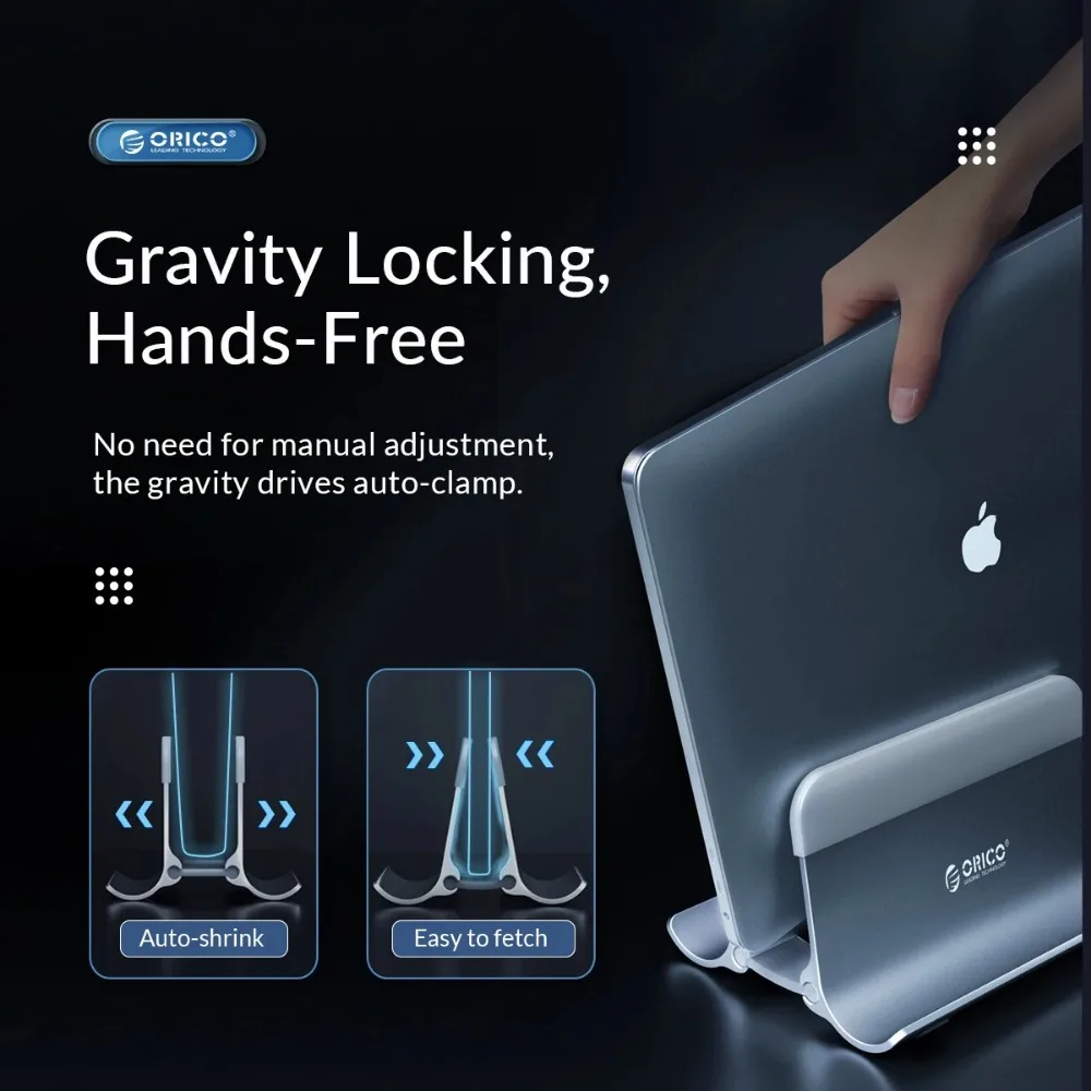ORICO-soporte de aleación de aluminio para ordenador portátil, accesorio antideslizante con Sensor de gravedad, refrigeración para MacBook - imagen 3