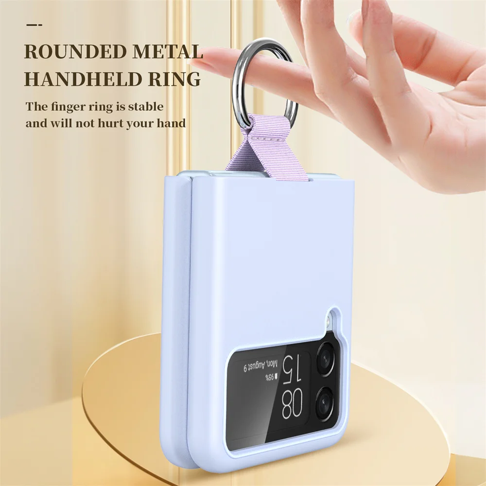 Funda de lujo mate con anillo para dedo para Samsung Galaxy Z Flip ZFlip 6 5 4 3 Zflip6 Zflip5 Zflip4 Zflip3 Candy Funda - imagen 5