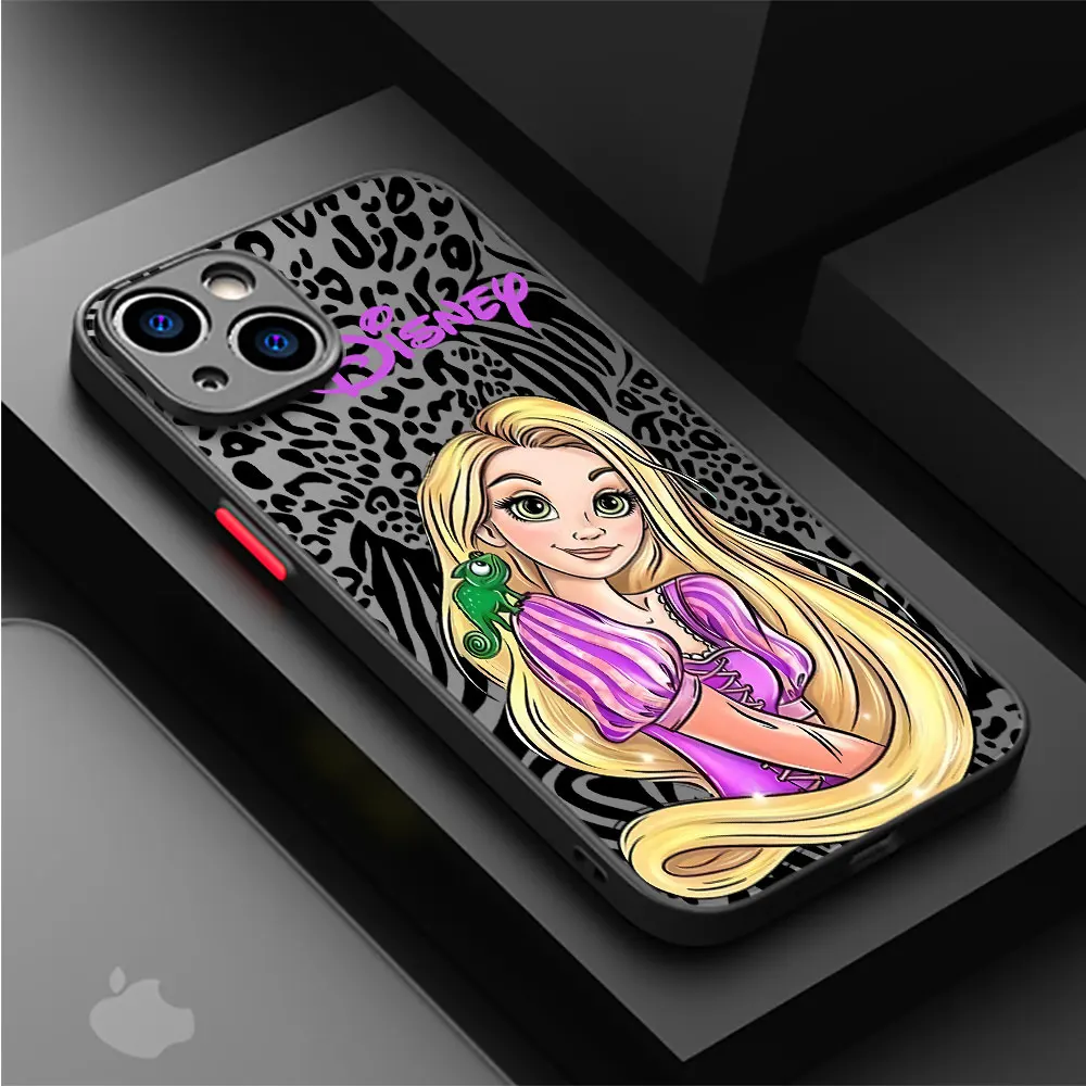Disney Princess Art funda de teléfono para Apple iPhone 15 16 Pro XS Max 13 14 Plus XR SE 7 8 12 11 Pro plus mate - imagen 5