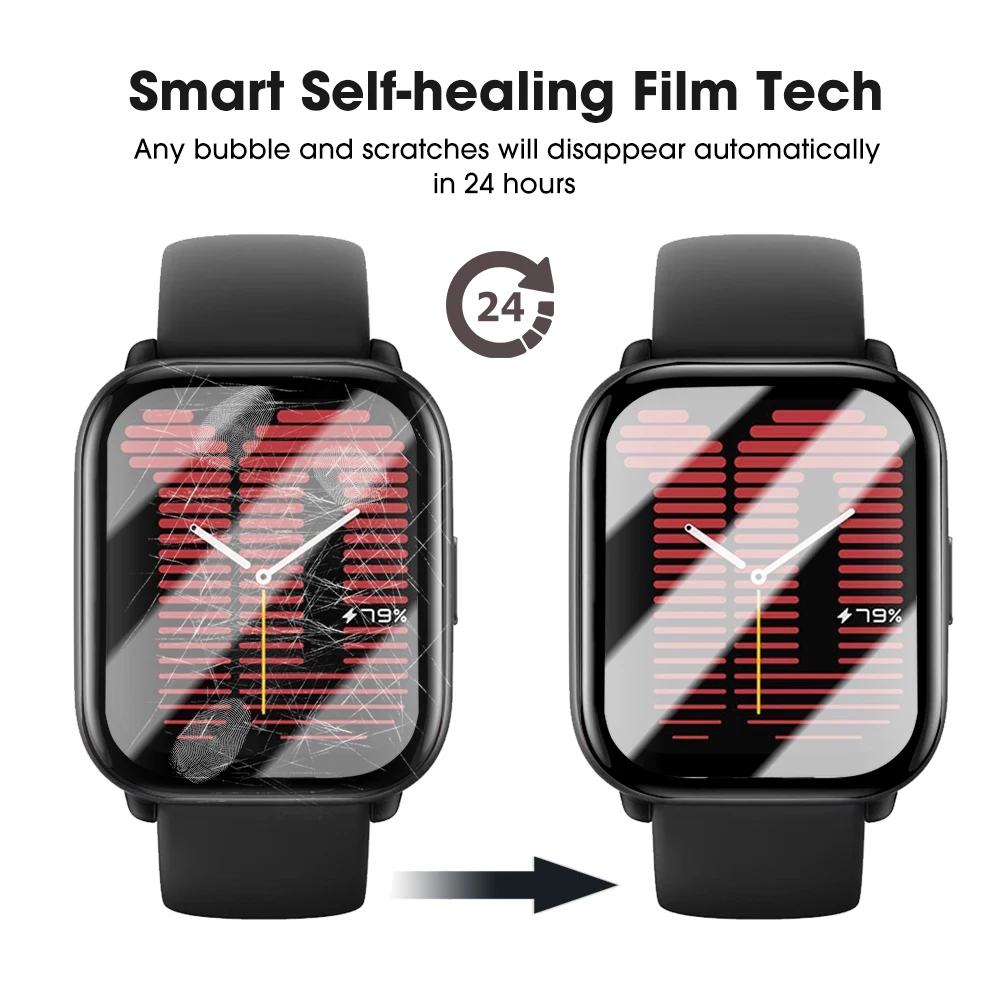Para Amazfit Active Flexible inastillable protectores de pantalla antiarañazos HD Clear 3D curvado suave película protectora para reloj inteligente - imagen 2