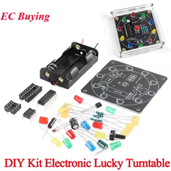 Kit electrónico NE555 CD4017 de rueda de la fortuna, tocadiscos de la suerte, entrenamiento de soldadura, luz LED intermitente, conjunto giratorio, juego de regalo divertido