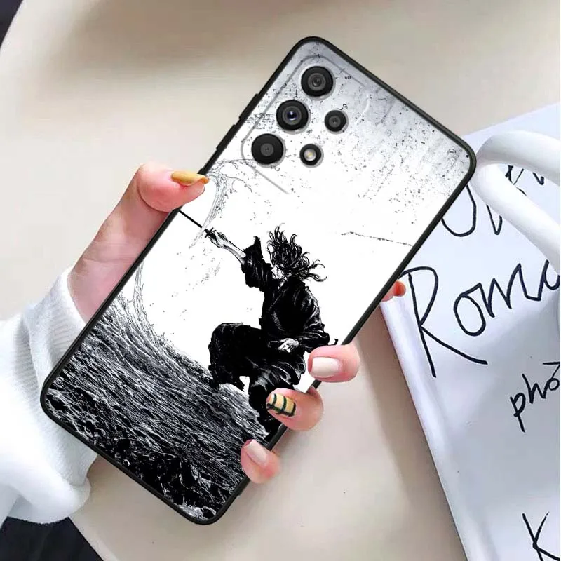 Vagabond Samurai para Samsung Galaxy A54 A55 A56 A70 A71 A72 A73 J4 J6 M02 M11 M12 5G funda negra para teléfono - imagen 3
