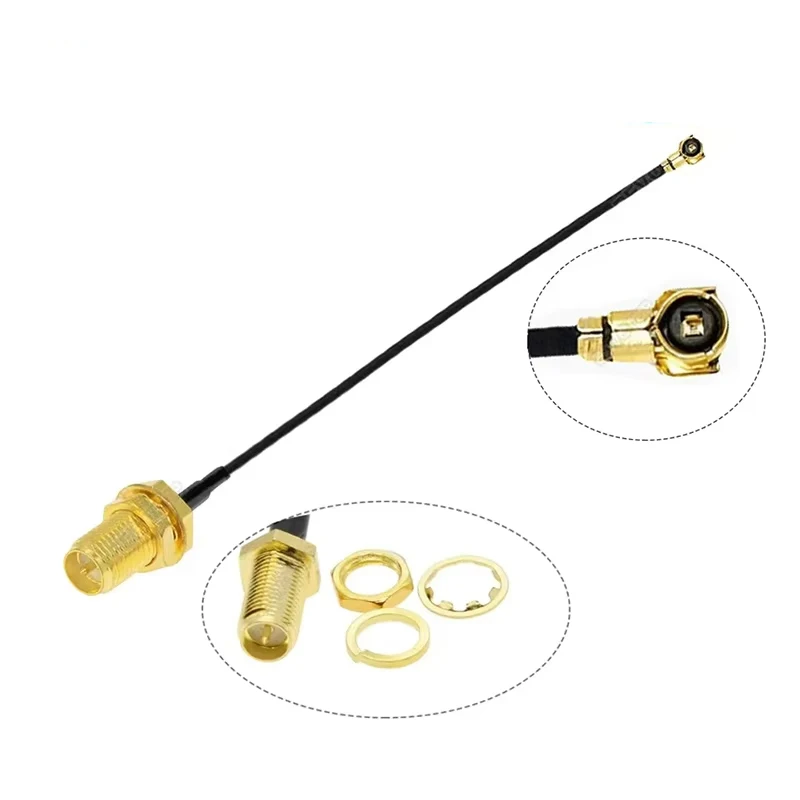 2 uds conector SMA RP-SMA hembra a enchufe RF MHF4 U.FL Cable adaptador coaxial Pigtail para Mini tarjeta PCI de 1,13mm placa WIFI intel - imagen 3