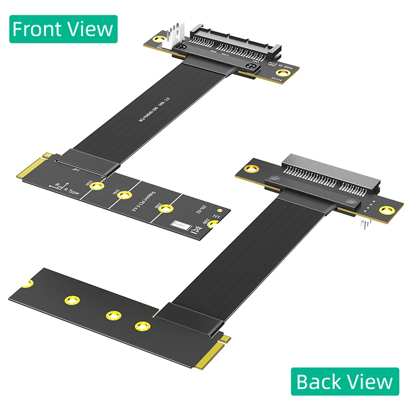 NUEVO cable elevador NVME a PCI-E 4.0 X4 90 °   Cable de extensión PCIe en ángulo para tarjeta de plataforma de minería, tarjeta de captura de tarjetas de red, tarjeta NVMe SSD - imagen 4