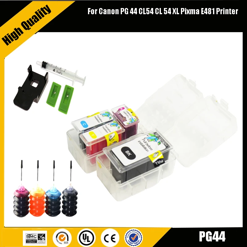 Einkshop-kit de recarga de cartucho inteligente, cartucho de tinta PG44 negro CL54 Color Compatible con Canon Pixma E401 E402 E461 E471 E481 - imagen 2