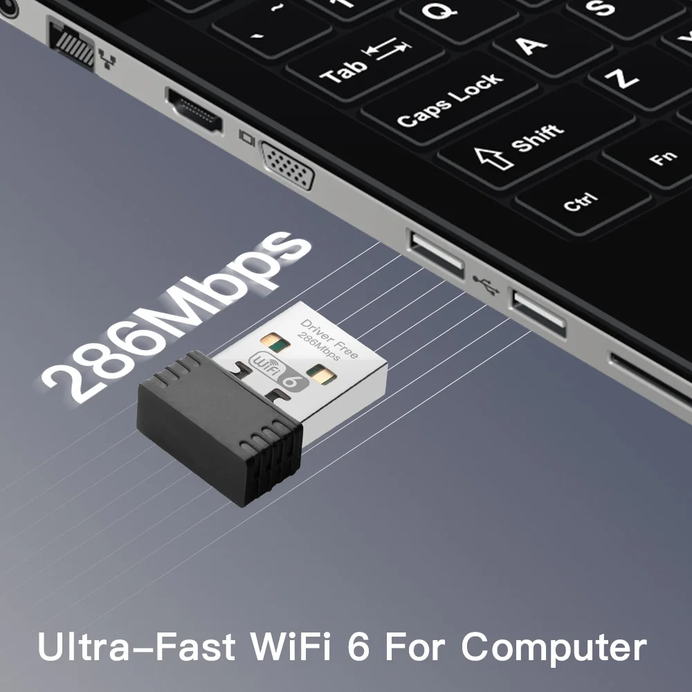 Adaptador WiFi 6 AX286 de 2,4 GHz, Mini tarjeta WiFi USB, receptor Dongle inalámbrico para PC/ordenador portátil para Windows 7/10/11, SIN controlador - imagen 3