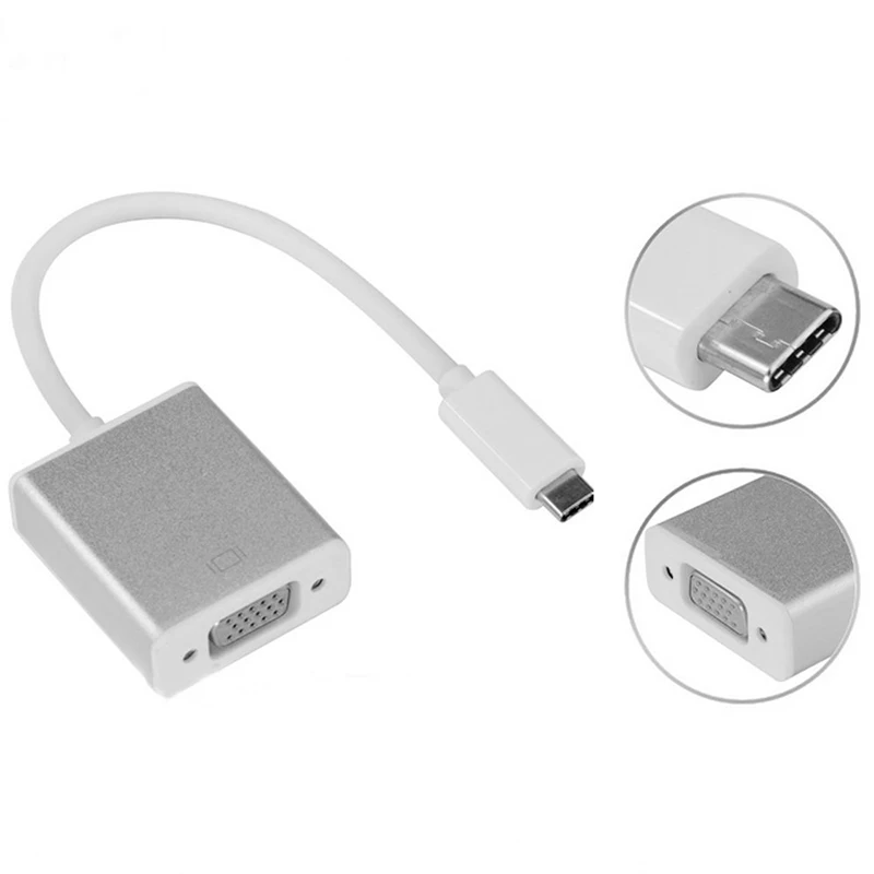 Adaptador de Cable Full HD 1080P tipo C USB a VGA de 15 pines USB-C 3,1 VGA adaptador de 10Gbps para MacBook Pro/Air Chromebook XPS13 15 950XL - imagen 5