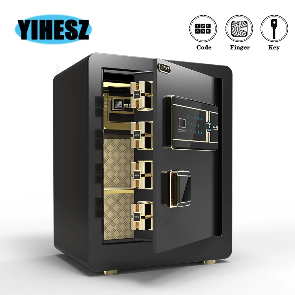 Caja de seguridad electrónica Digital, almacenamiento de huellas dactilares, forma oculta, pequeña, caja de acero completa