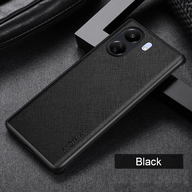 Funda de cuero con patrón cruzado para Xiaomi Redmi 13C, carcasa de lujo para poco c65 - imagen 4