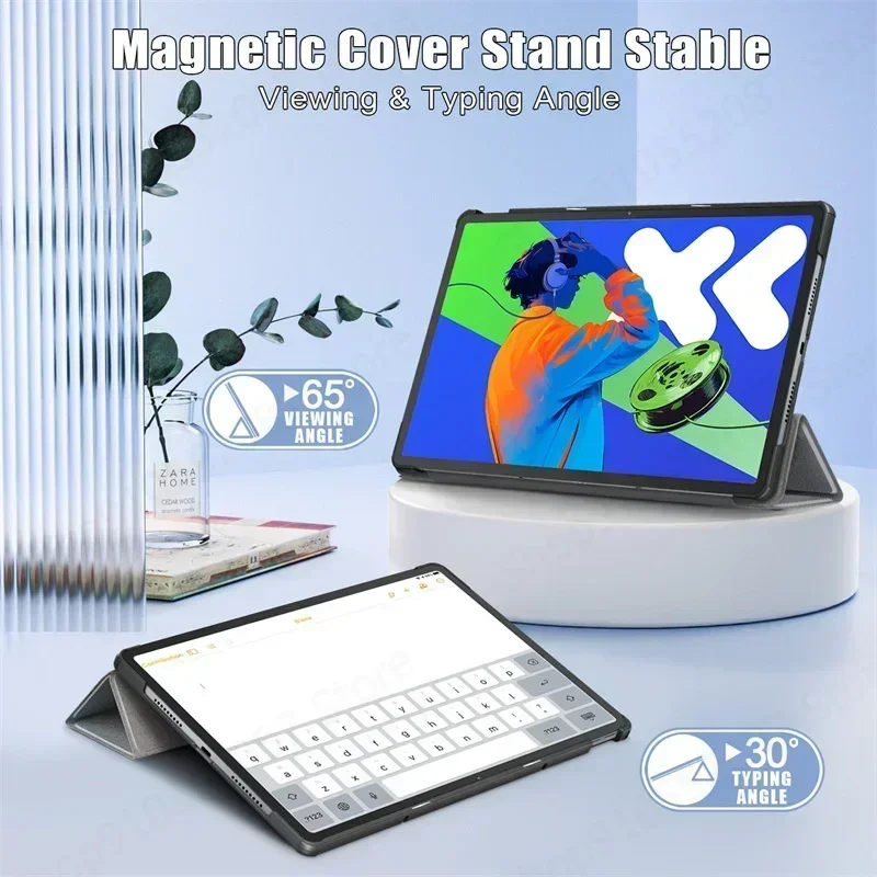 Para Lenovo Idea Tab Pro 12,7 "funda triple de cuero magnético soporte duro inteligente para Xiaoxin Pad 12,7 2025 TB-375FC TB-373FU - imagen 5