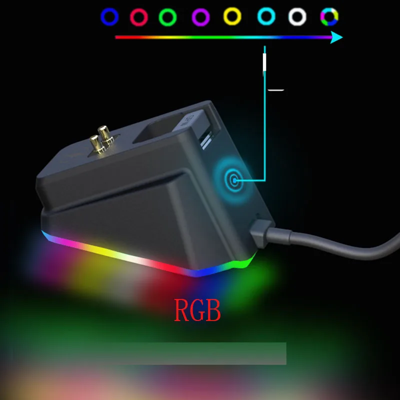 Base de carga RGB para ratón inalámbrico Razer, DeathAdder V2 Pro,Naga Pro,Viper Ultimate, Basilisk Ultimate Mouse a Logitech - imagen 2