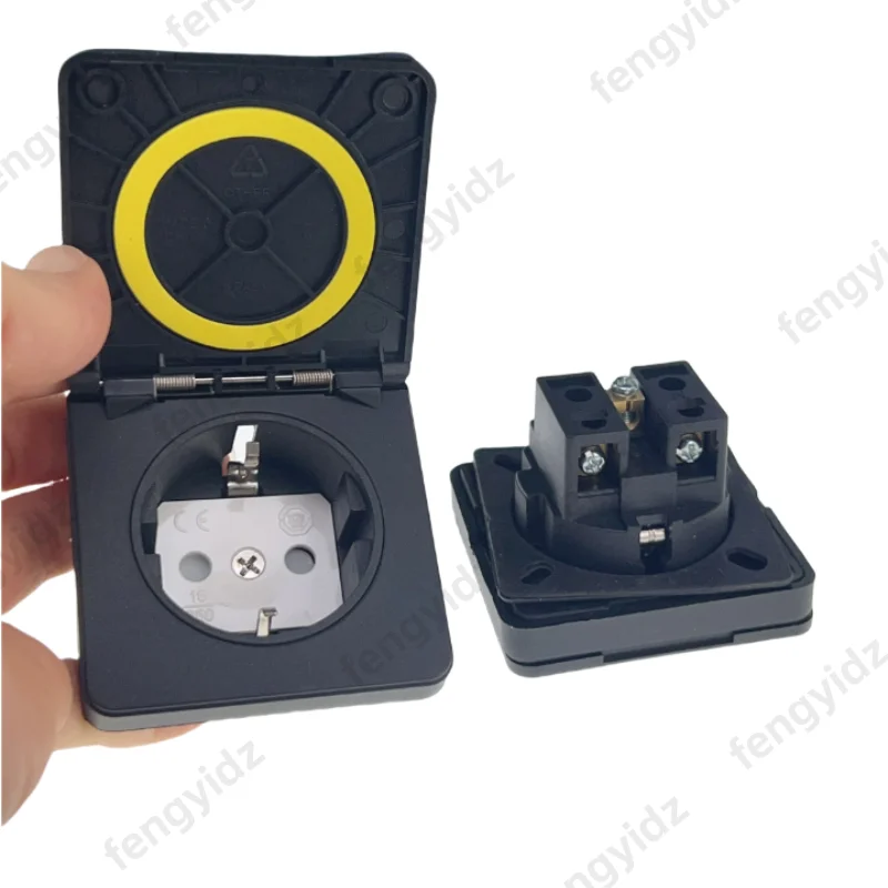 Toma Industrial impermeable de Alemania, toma de corriente CA, enchufe oculto AU, cubierta eléctrica impermeable, conector de alimentación, toma de seguridad