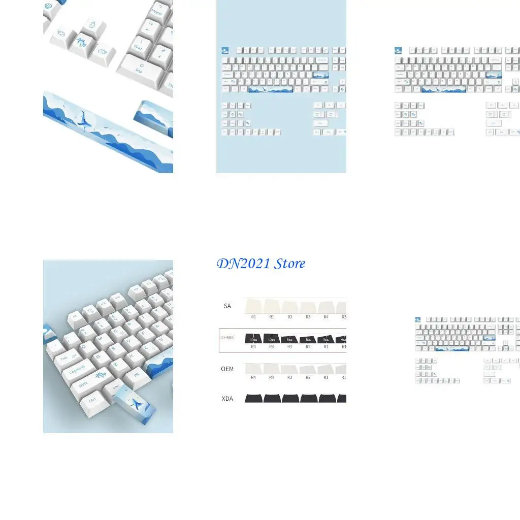F3ke Cherry 108 Keys KeyCaps para juegos Mecánicos Mecánicos PBT Dye Sub Keycap