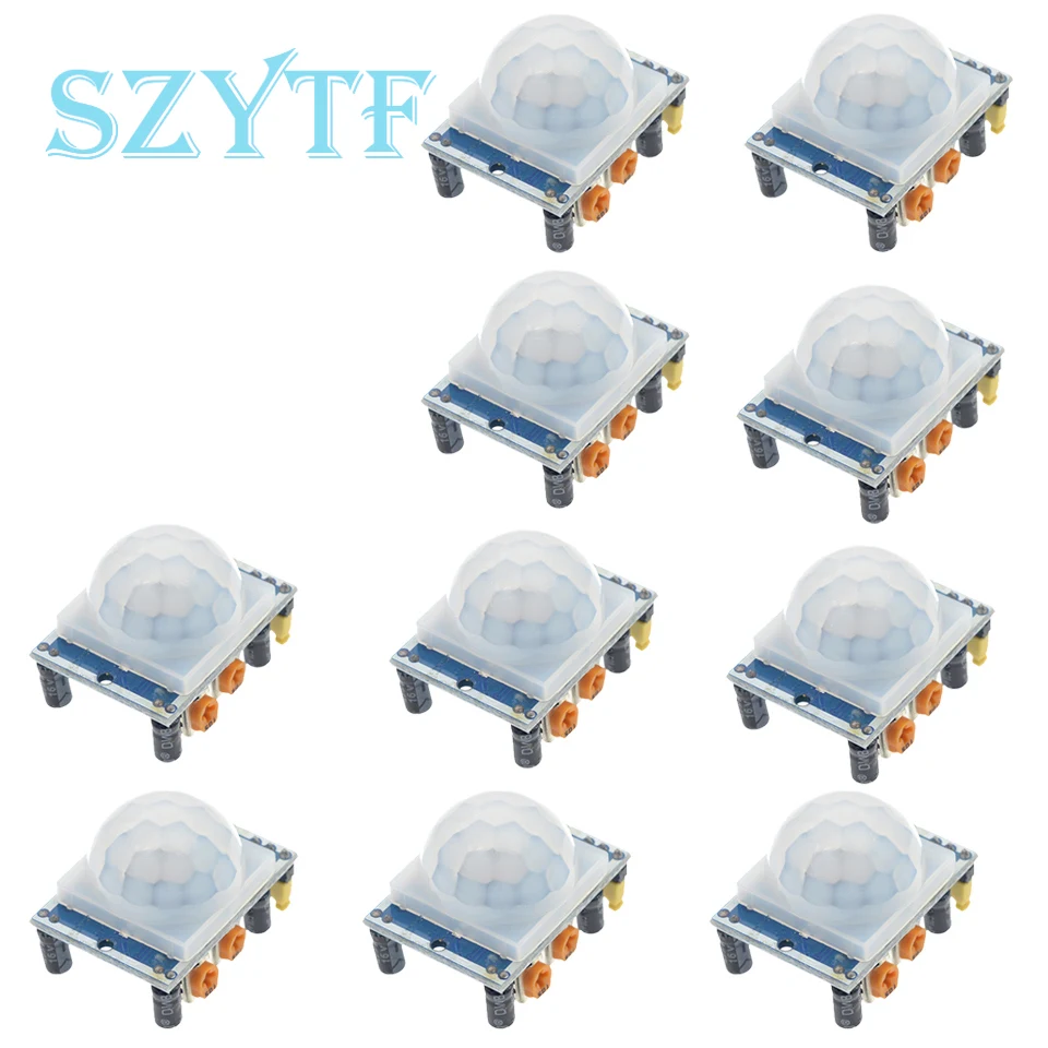 1-10 Uds HC-SR501 ajustar IR piroeléctrico infrarrojo PIR Sensor de movimiento módulo Detector para Arduino para Raspberry Pi Kits + funda