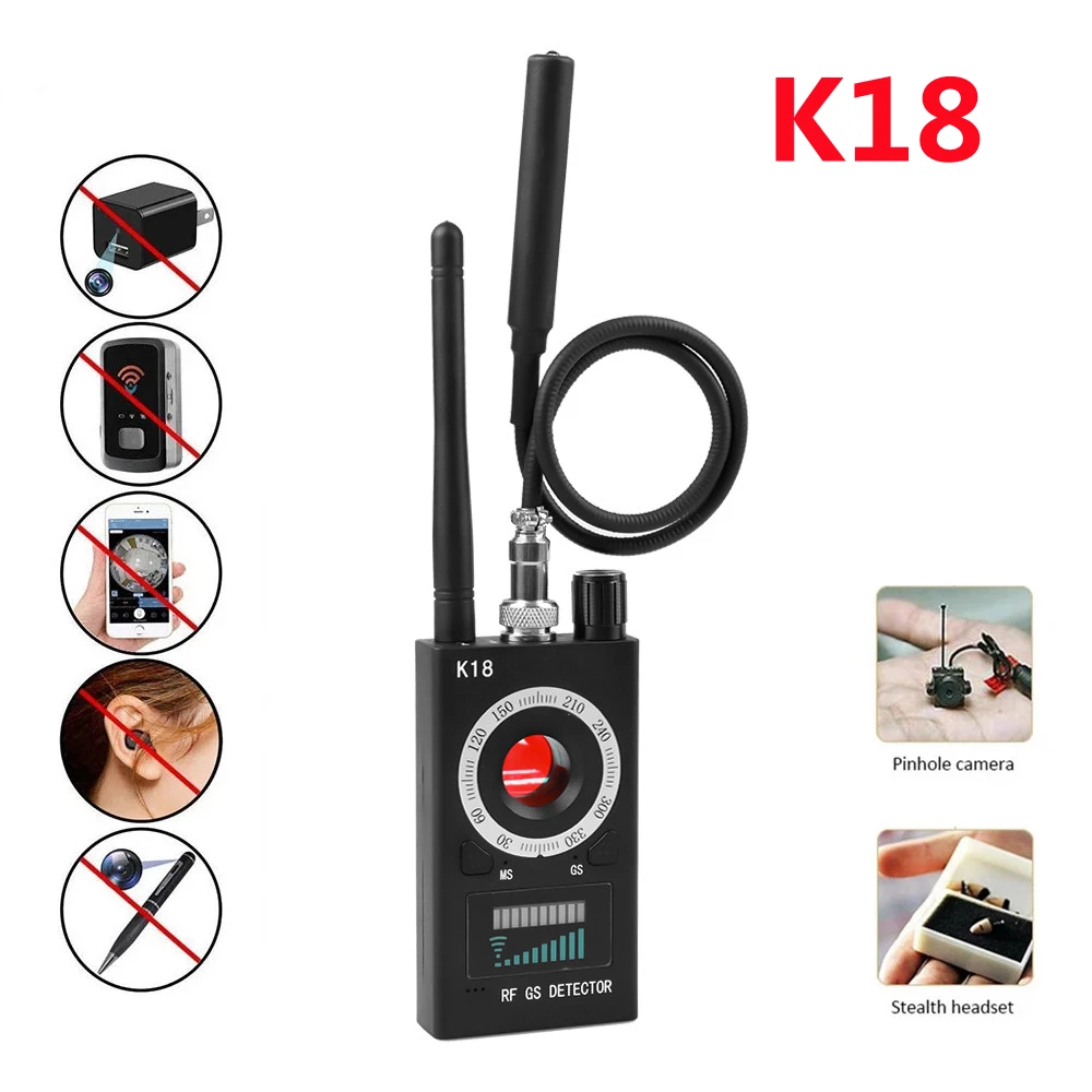 Cámara detectora inalámbrica K18, 1MHz-6,5 GHz, buscador de insectos de Audio GSM, lente de señal GPS, rastreador RF, detección multifunción, anticámara - imagen 3
