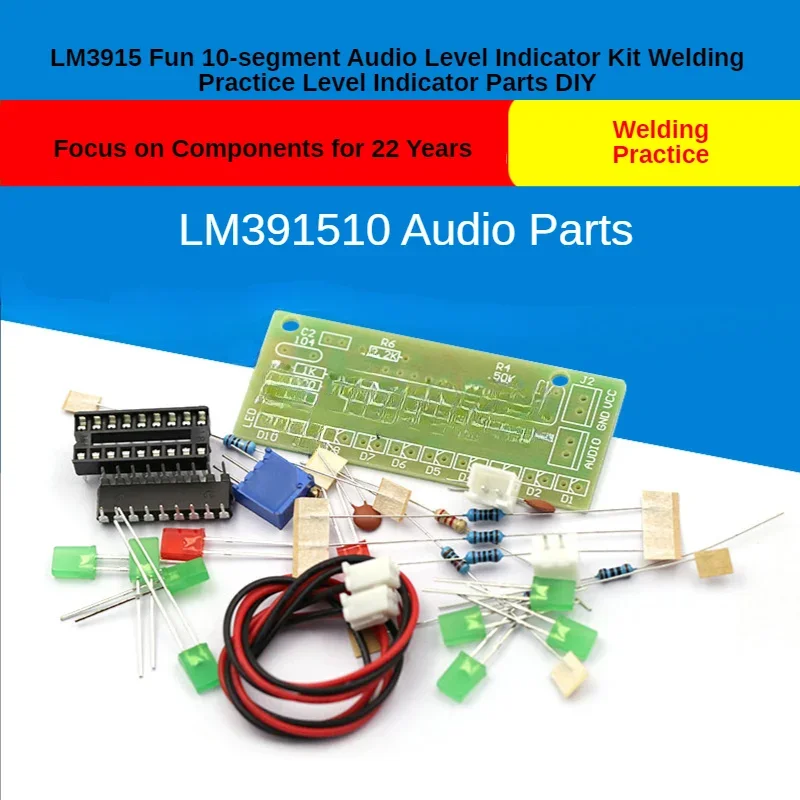 1 Uds LM3915 10 LED analizador de espectro de Audio de sonido Kit de indicador de nivel DIY electoronics juego de práctica de soldadura - imagen 2