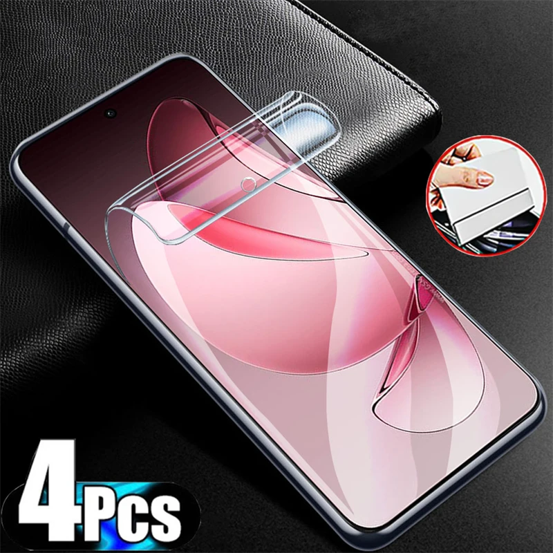 Protector de pantalla transparente para OPPO Reno 13, 12, 11, 10 Pro Plus, película de hidrogel de cobertura completa para OPPO Find X8 Ultra Pro, no vidrio, 4 Uds. - imagen 2