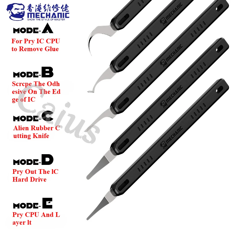 Juego de cuchillas de retrabajo integradas para mecánico QUICK EDGE7, hoja de eliminación de pegamento, raspador de Chip, cuchillo de palanca, herramientas de tallado de pala de Chip de placa base - imagen 2