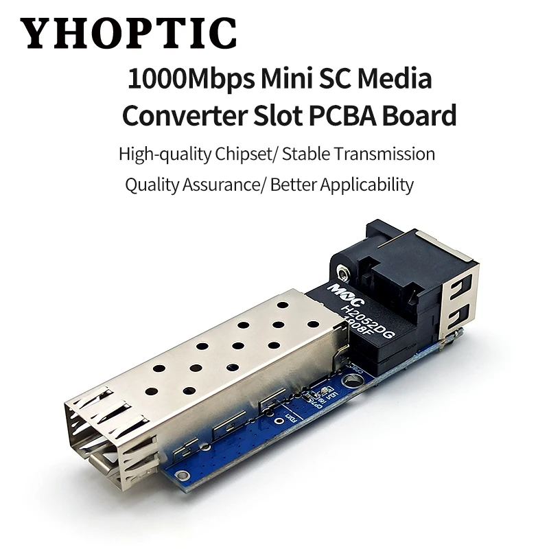 Mini placa PCBA con interruptor de fibra óptica de 1,25G, módulo transceptor SFP Gigabit/100Mbps integrado y puerto RJ45
