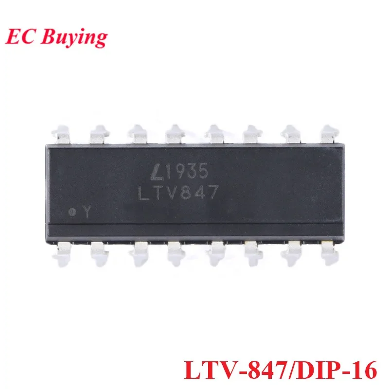 10 unids/lote PC847 LTV847 LTV847S DIP-16 SMD-16 salida de Transistor fotoacoplador IC controlador Chip nuevo Original - imagen 5
