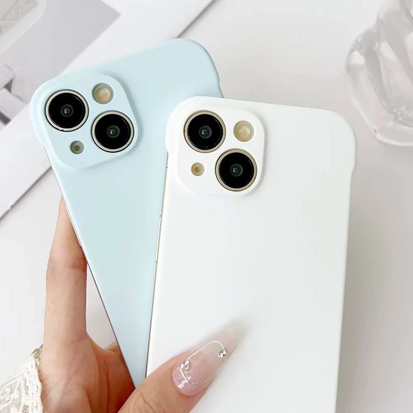 Funda de teléfono semienvuelta de Color caramelo de lujo para iPhone 16 15 14 13 12 11 Pro Max Plus Mini cubierta trasera dura mate carcasa sin bordes - imagen 5