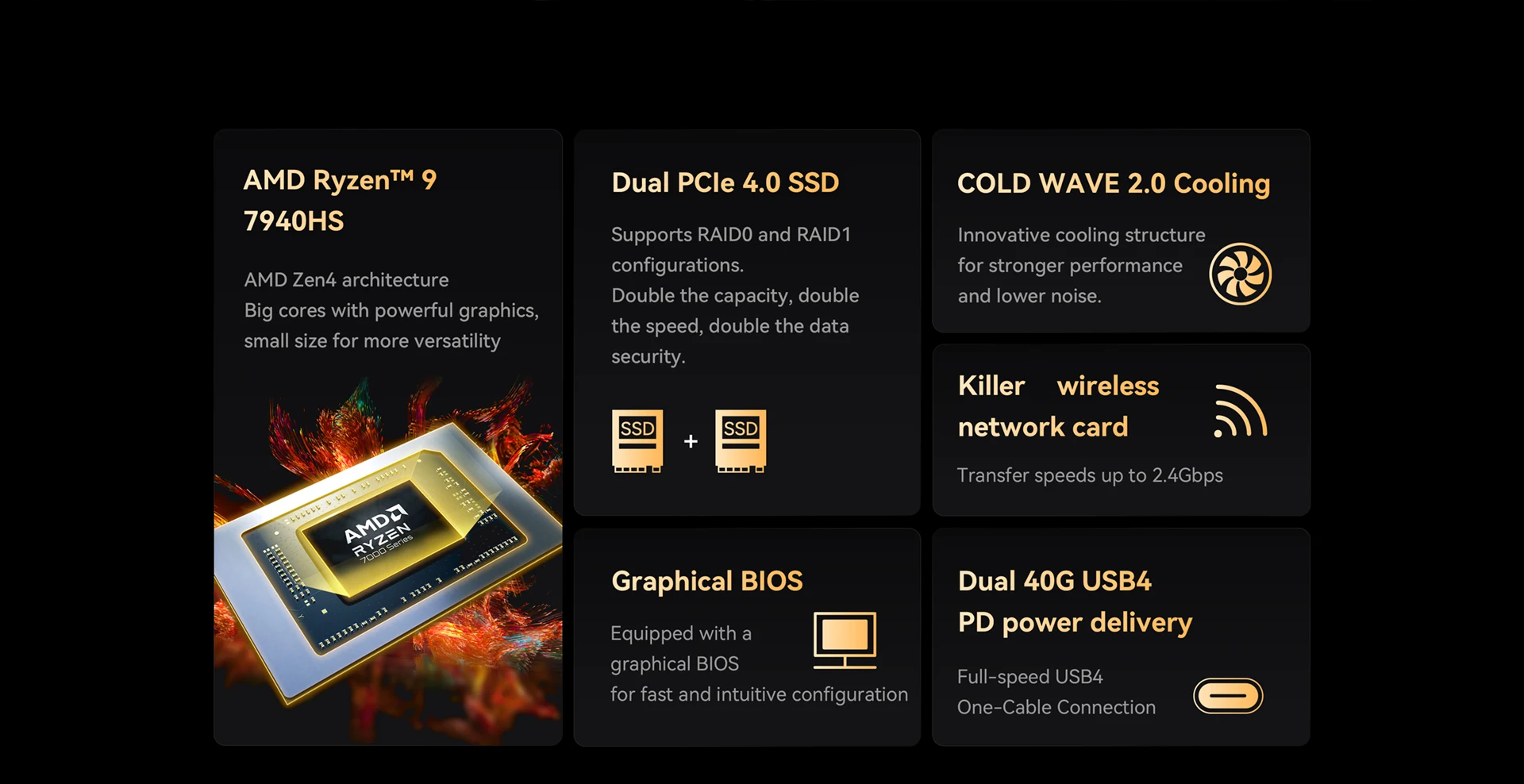 MINISFORUM UM790 Pro Ryzen 9 7940HS Mini PC Gaming DDR5 USB4 - imagen 3