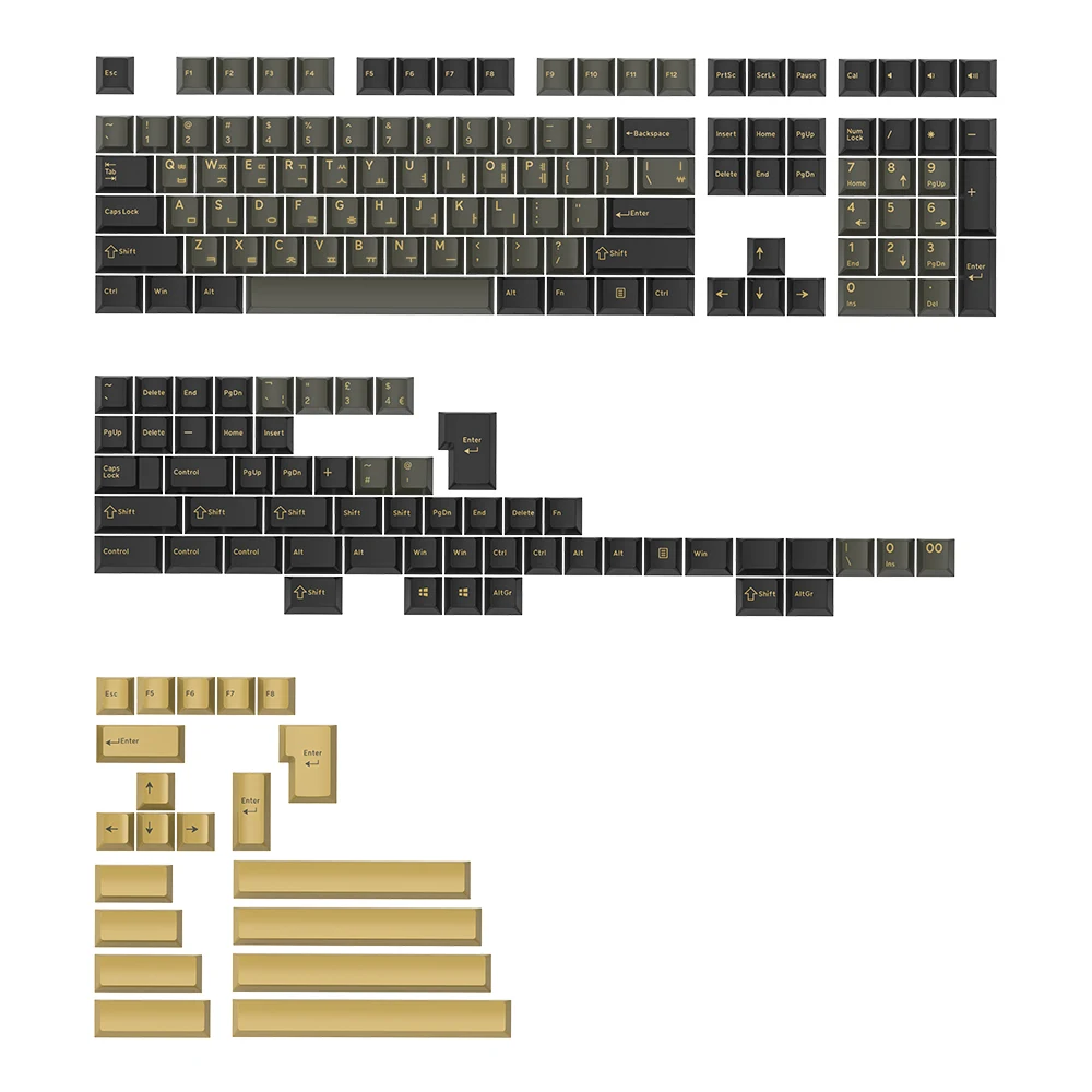GJ Shimmer Dim Light Keycap Set PBT Doubleshot Cherry Profile para teclado mecánico Laser Hirigana Cryillic Hangual - imagen 3
