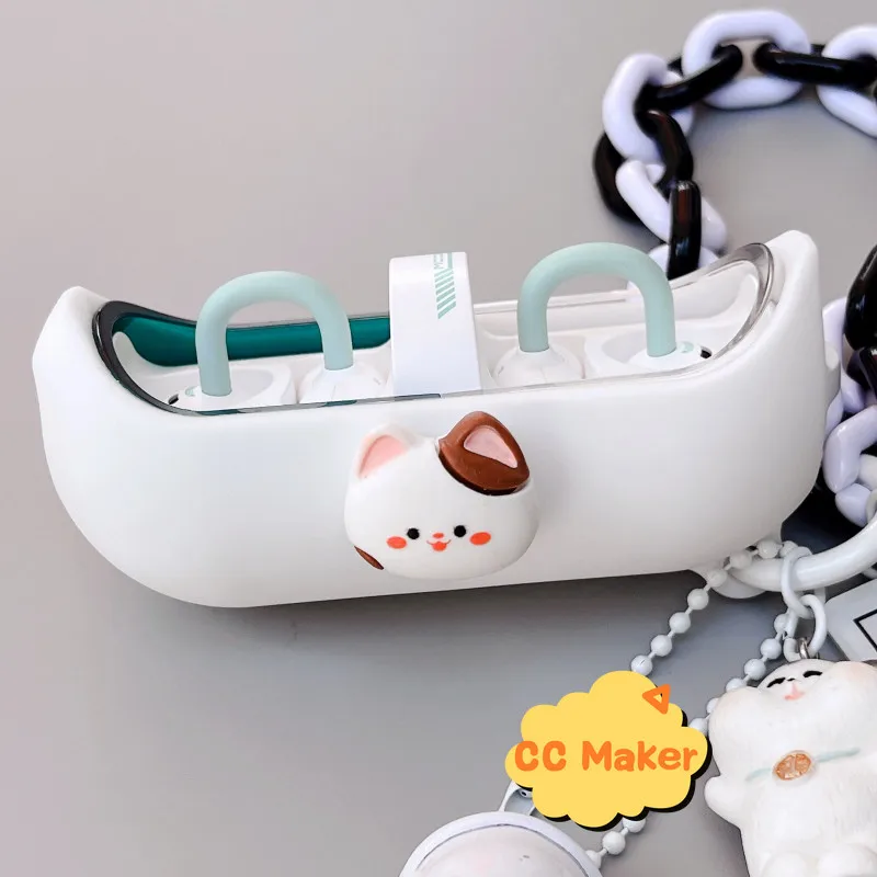 Funda para pastillas MoonDrop adecuada para pastillas MoonDrop, funda suave de silicona, pulsera de gato bonita, llavero, funda protectora con dije - imagen 2