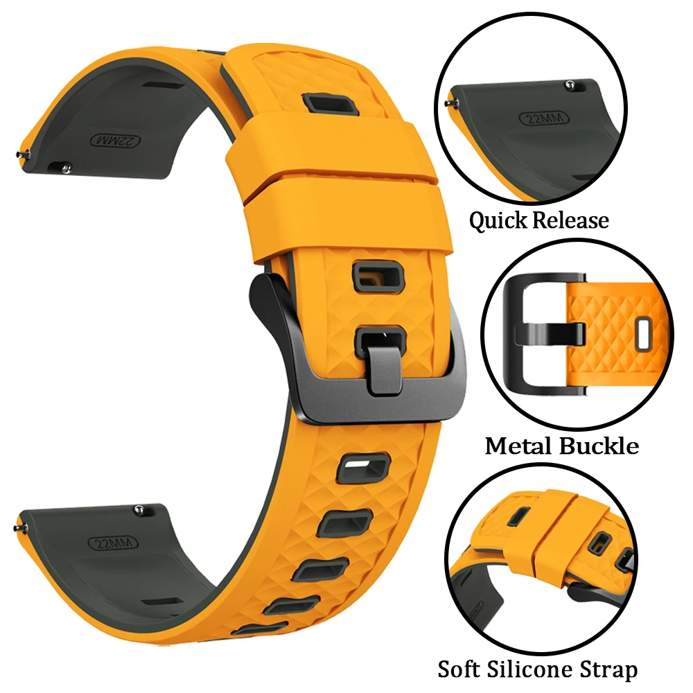 Correa de silicona de 22mm para Xiaomi Watch color 2 S3 S2 S1 Active S4 Sport Mi Watch Band para SUUNTO RACE 2/S pulseras suaves - imagen 3