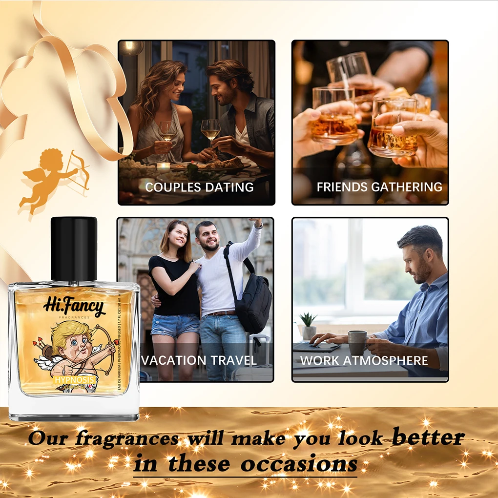 50ml Cupido Charm Toilette para hombres (Infusión de heromonas) - Cupido Hipnosis Colonia Fragancias para hombres Perfume portátil Spray corporal - imagen 5