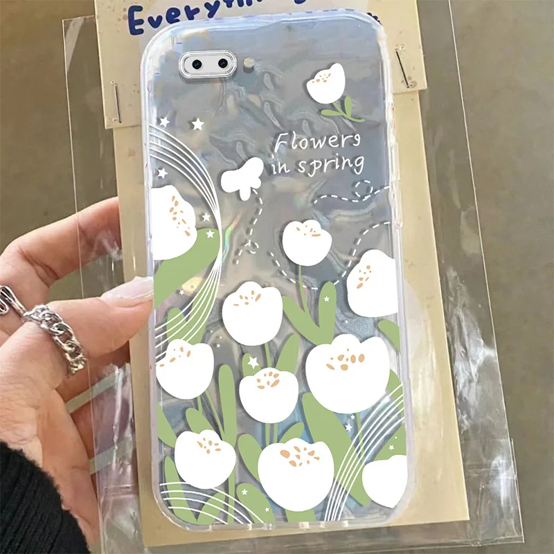 Funda de gato negro de flores para OPPO A5, A5S, A3S, A12E, A12, A7, A53S, 4G, A33, A53, A9, 2020