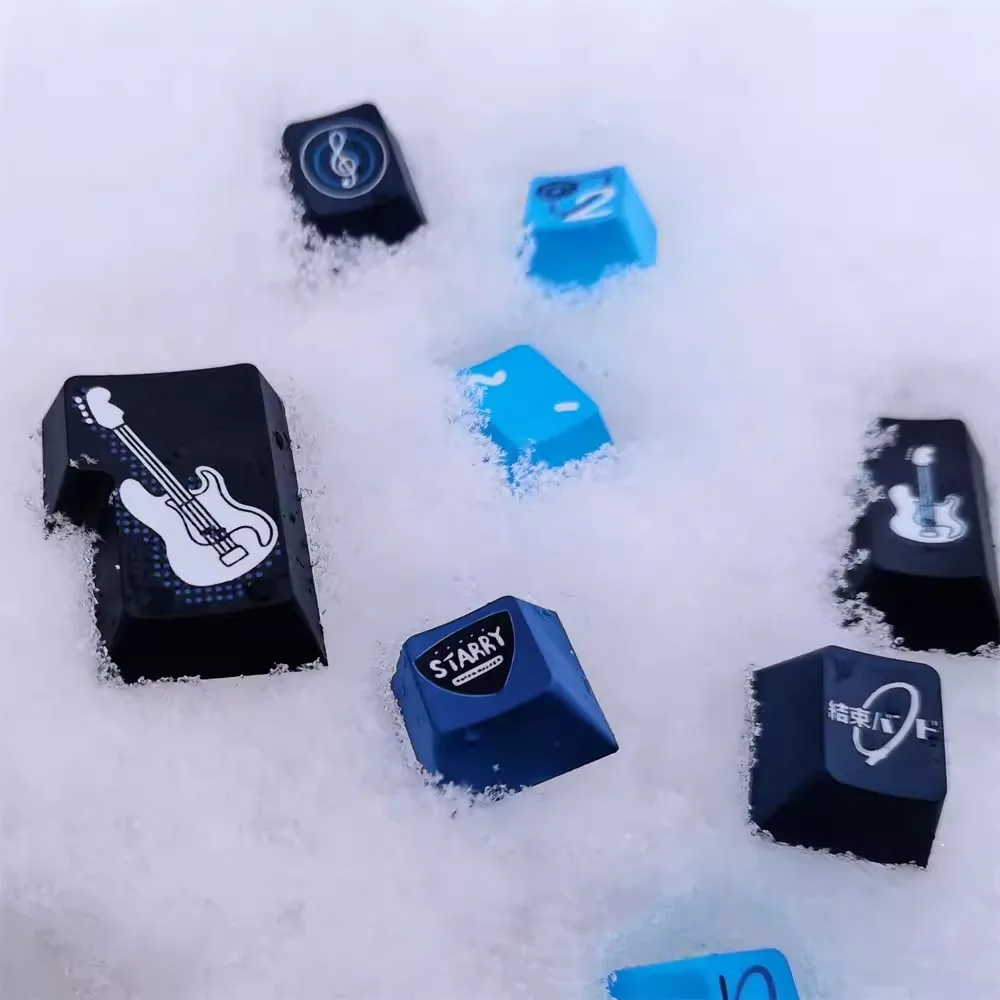 Bocchi-Juego de teclas para juegos de dibujos animados de Anime, gorras de Bocchi The Rock, Yamada, Ryo, PBT, Dye, subcama, perfil de cereza, para interruptores MX, 1 Juego - imagen 5