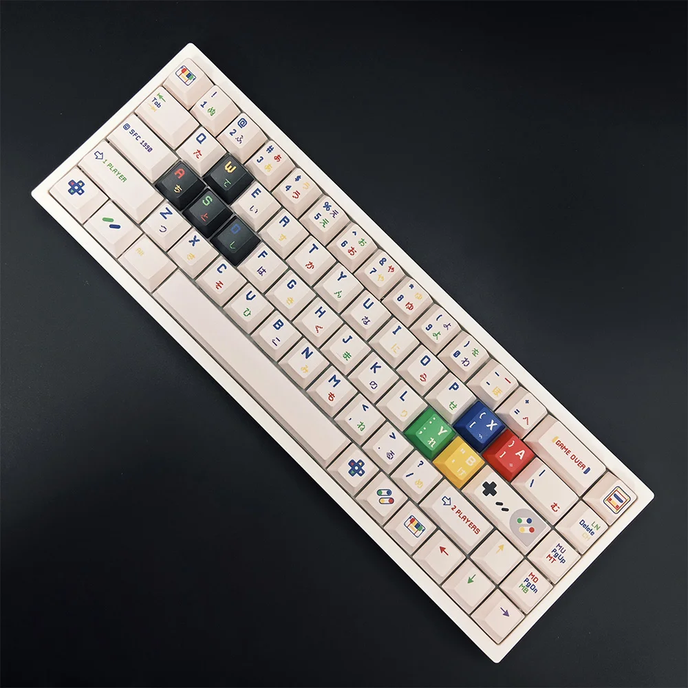 Teclas blancas Retro con perfil de cereza, teclas personalizadas de SUB-DYE PBT para interruptor MX, teclas ISO DIY, tapas de teclado mecánico - imagen 5