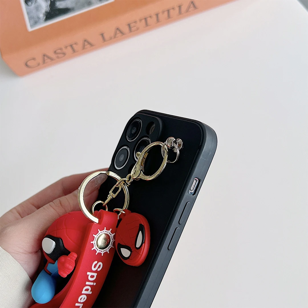 For Samsung Galaxy A04E A05 A05s A15 A25 A35 A55 Deadpool SpiderMan Case With Keychain - imagen 4