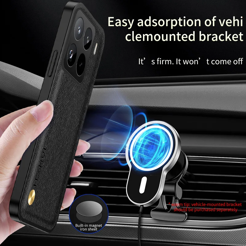 Para Xiaomi Mi 15T Pro funda de lujo de cuero PU mate funda protectora trasera magnética funda de teléfono para Xiaomi Mi 15t Pro carcasa de teléfono - imagen 2