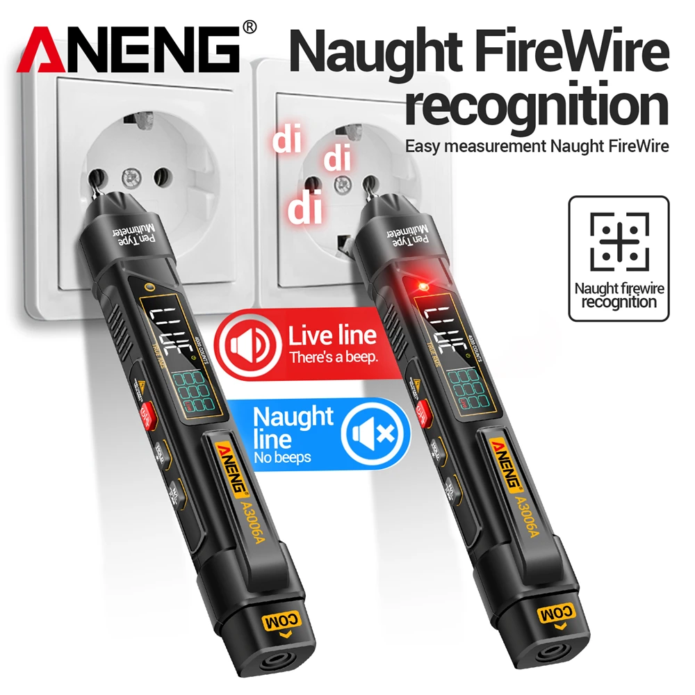 ANENG A3006A multímetro probador de voltaje 4000 recuentos multímetro NCV prueba de diodo Ohmer condensador cero Firewire Hz 	 Herramientas de instrumentos - imagen 4