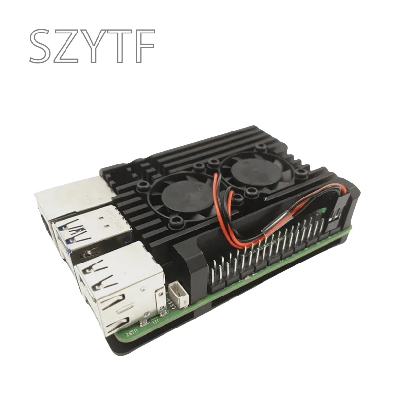 Carcasa de aluminio Raspberry Pi 5 con ventilador de refrigeración, disipador de calor activo pasivo, Enfriador de radiador para RPi 5 - imagen 4