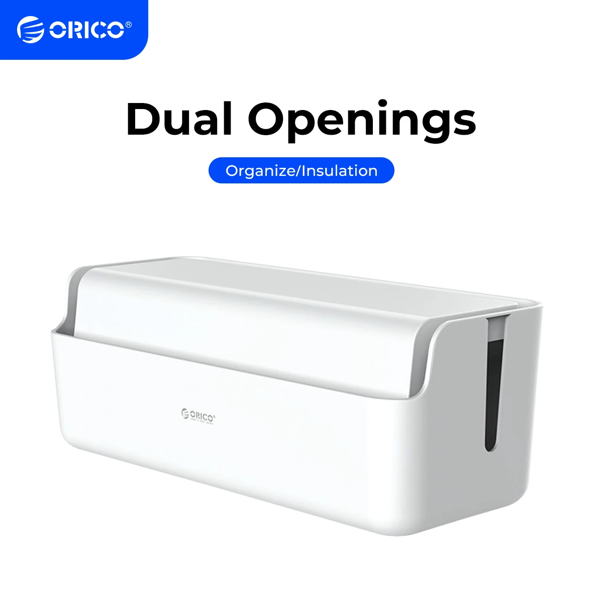 ORICO-caja de almacenamiento de regleta de alimentación, enrollador de gestión de Cables para enchufes, soporte para teléfono móvil, organizador de Cables de carga