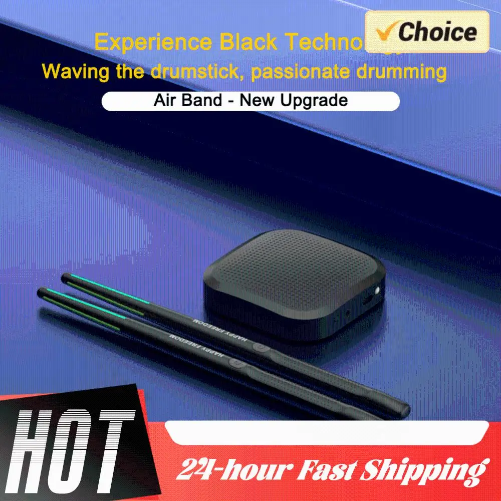 Juego de baquetas de aire virtuales, baquetas de tambor de aire virtual electrónicas portátiles, pedales profesionales para principiantes, niños y adultos