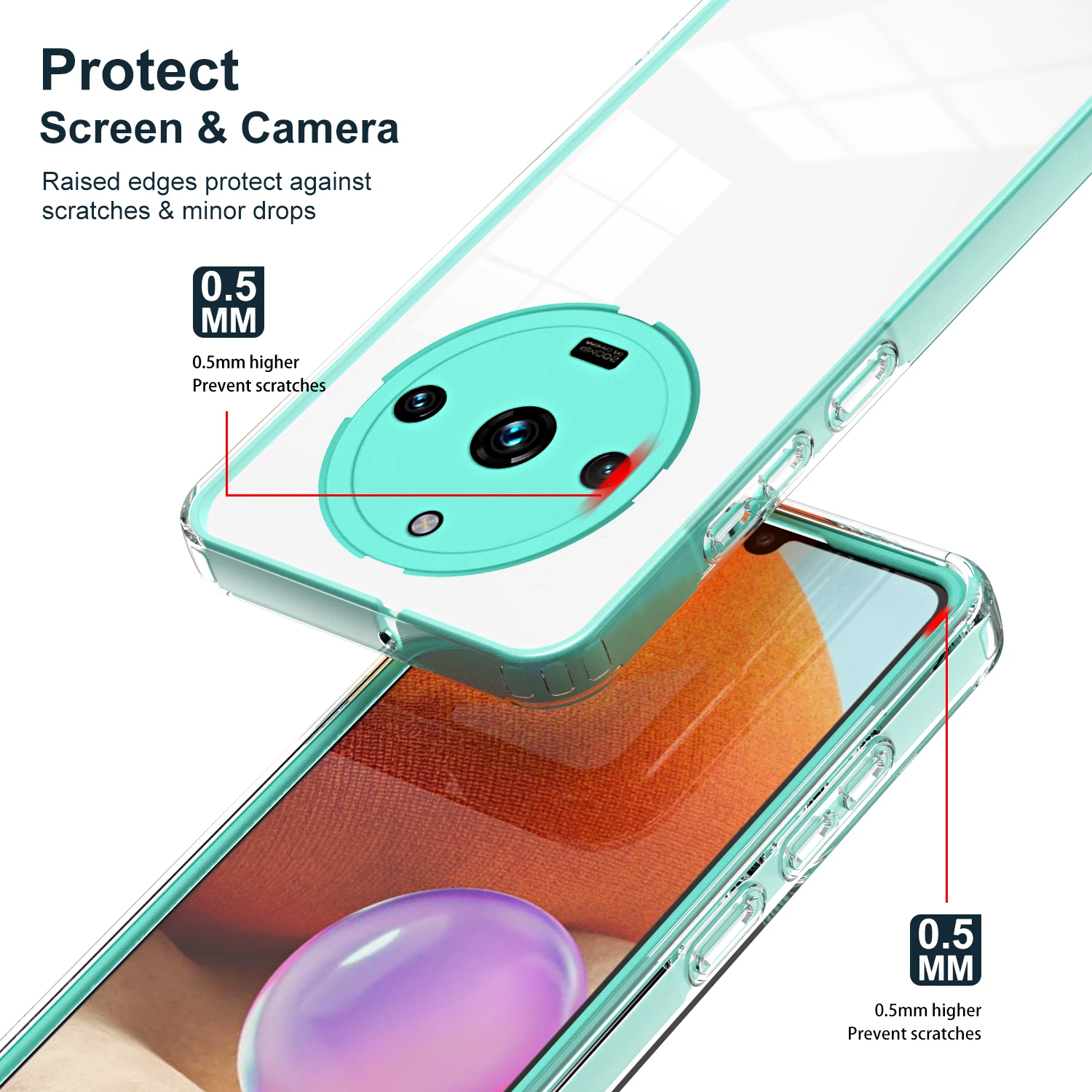 Funda protectora transparente para móvil, carcasa dura de PC + TPU 3 en 1 para OPPO Realme 11 Pro Plus, 11Pro 10 - imagen 2